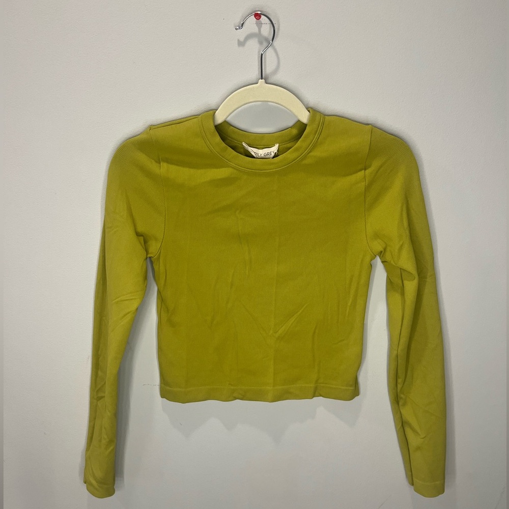 Green Ribbed Long Sleeve